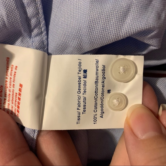 Serge Blanco Button Down Shirt Long Sleeve Solid Blue Cotton Career Men’s XL - Picture 9 of 9